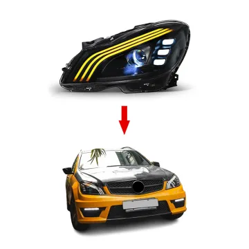 Maybach Style Full LED Headlights for Mercedes Benz C Class W204 2011-2013 Plug and Play Upgrade
