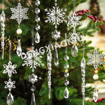 Xmas Hanging Ornaments Snowflake Clear Acrylic Christmas Tree Decorations