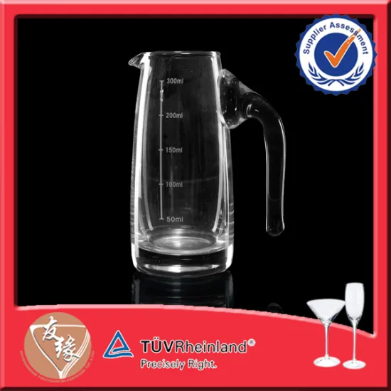 10oz Hot Sale Glass Wine Measure With Handle