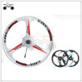 White 3 spoke bicycle alloy one wheel