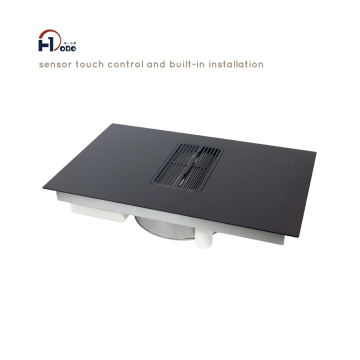 2024 New Induction Hob with Extractor Down-Draft Hood, 220V 7200W Flex Zone Electric Cooker