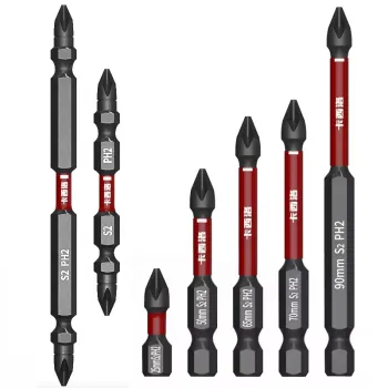 Strong Magnetic Hex Shank Screwdriver Bits Set: 25mm, 50mm, 65mm, 100mm, 150mm Impact Screwdriver Bits S2 for Power Screwdrivers