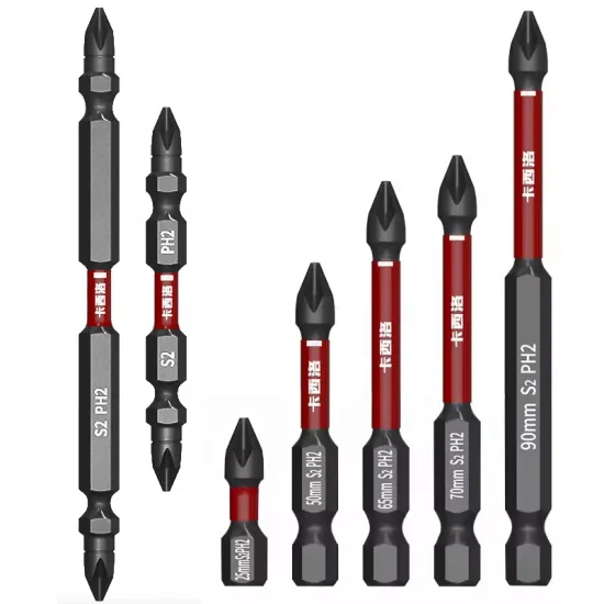 Strong Magnetic Hex Shank Screwdriver Bits Set: 25mm, 50mm, 65mm, 100mm, 150mm Impact Screwdriver Bits S2 for Power Screwdrivers
