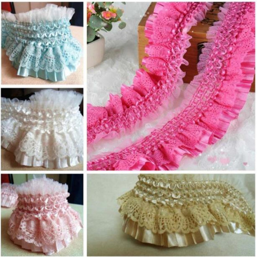 Shiny Trim Polyester Ruffle Elastic Band 5/8"