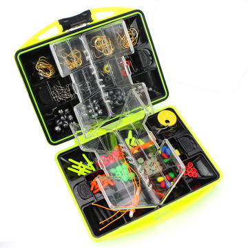 184pc Fishing Tool Set with Beads, Lures, Hooks, and Tackle in a 24-Compartment Box