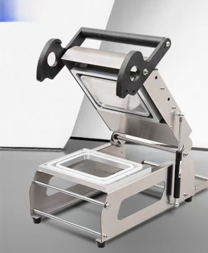 Hand Pressed Plastic Tray Sealing Machine for Food Containers and Lunch Boxes