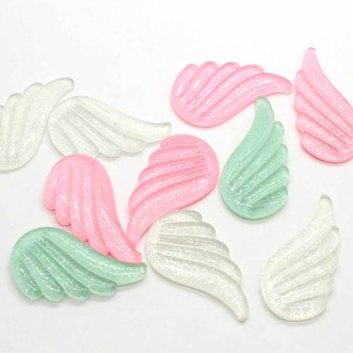 40mm Kawaii Cute Glitter Engelsflügel Flatback Harz Cabochon Scrapbooking Verschönerung Telefon Deko DIY Dekoration Handwerk