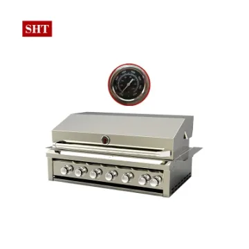 China Suppiler Quality 304 Stainless Steel 6 Burners Built in Oven Gas BBQ Grill for Outdoor Barbecue