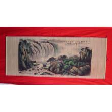 painting and embroidery on bamboo curtain-- handmade