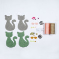 Kit de decoración de broche de bricolaje de gato de costura de fieltro