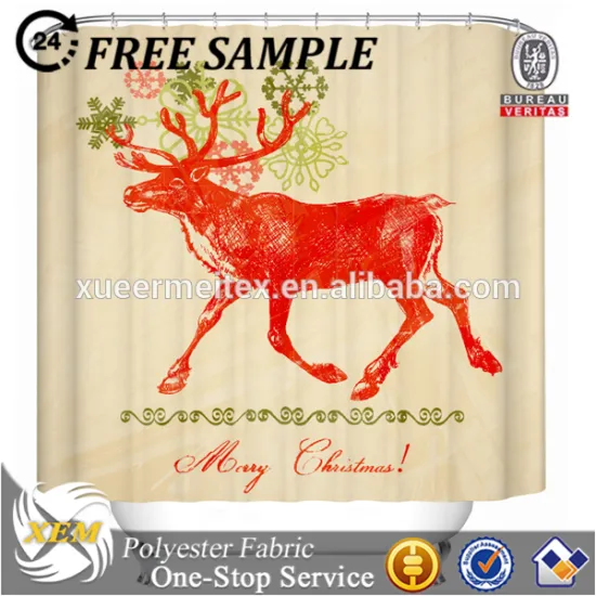 Shower shower curtain fabric for Christmas hot sale
