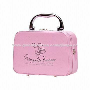 ODM satin fabric ABS cosmetic bags, custom design, logos are welcome