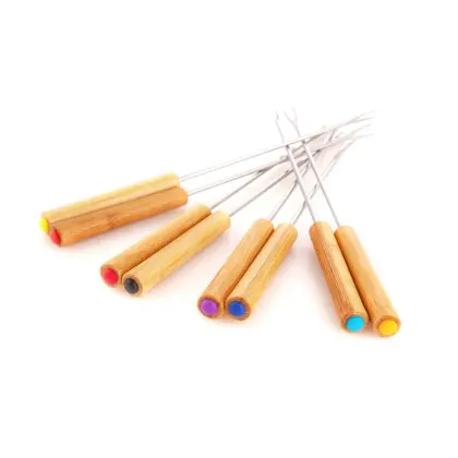 Bamboo fondue fork color fork