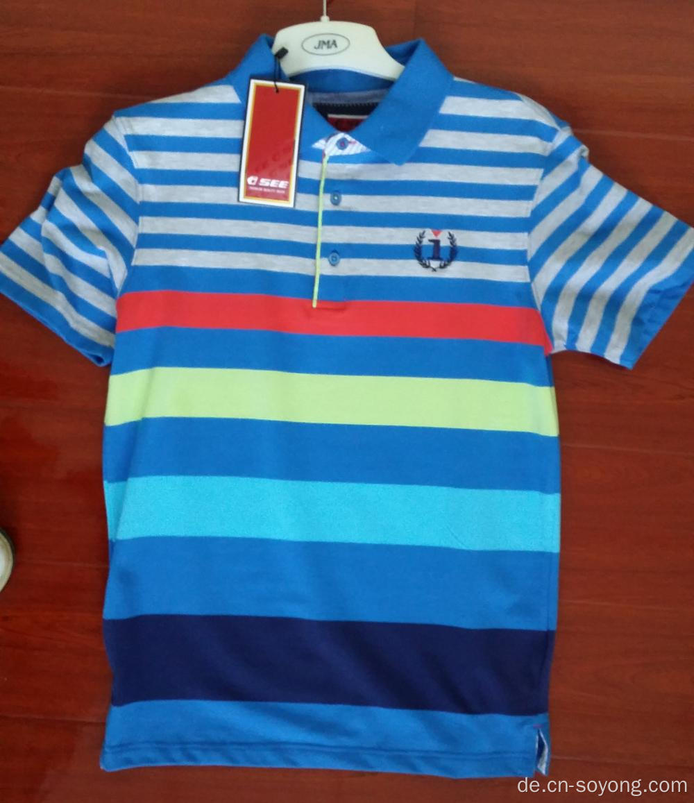 Freizeitgarn gefärbte Kurzarm-Poloshirts