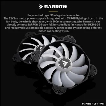 Barrow BF03-PR/BF04-PR LRC2.0 (5v 6pin) PWM Fans Water Cooling Radiator Fans, Hydraulic Bearings , Adjustable Ring Lighting