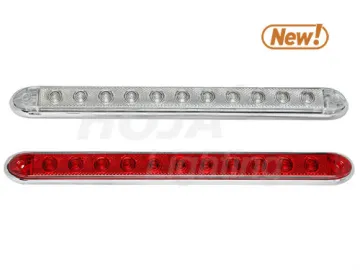 16 inch Slim-Line LED Indicator Bar w/ Reflex Lens and Chrome Trim Bezel trailer indicator light