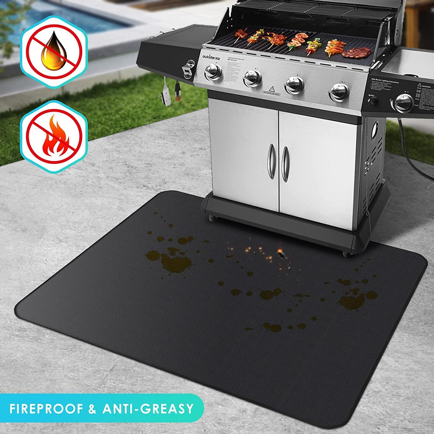Household kitchen fire mat Customizable shape Washable Prevent oil Fire Blanket Emergency for Kitchen5