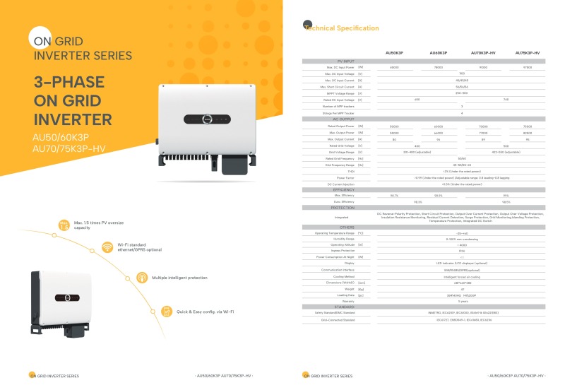 AU80-125K3P Three-phase Grid-tied inverter