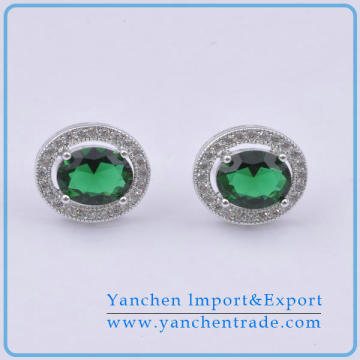 2014 Fshion Design Turquoise Round Cut Micro Paved Stud Earring