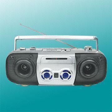 Portable MW/FM/TV/SW Radio Cassette Recorder/Player with Super Bass