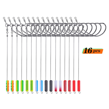 JOHNCOO Rig Fishing Kit: High Carbon Steel Crank Hooks, Swivels, Sinkers, and Bait Rigs - 16PCS Drop Shot Rig
