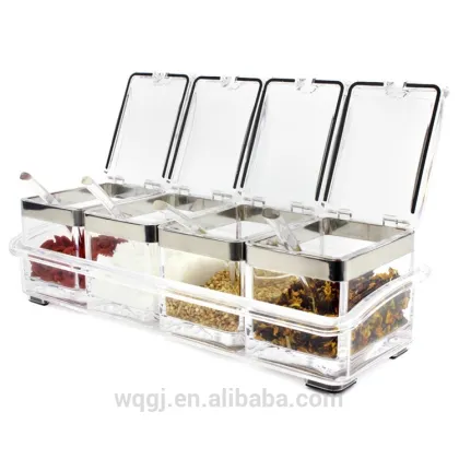 High Quality Kitchen Seasoning Box, Food Grade Acrylic Seasoning Cans, Spice Box