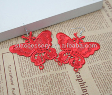 Fashion Jewelry Butterfly Knitted Macrame Hoop Earring
