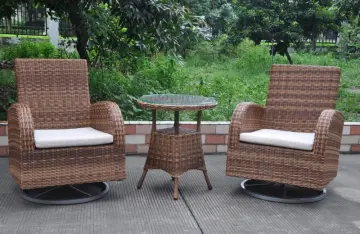 Outdoor Wicker Bistro Swivel Chair Rattan Furniture