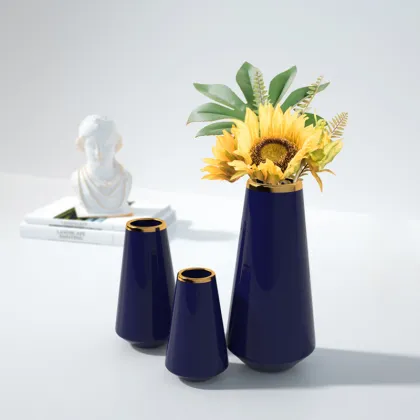 Factory supplier  modern blue vase tall nordic ceramic flower vase luxury vase