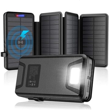 2022 Waterproof Solar Power Bank with 38800mAh Capacity