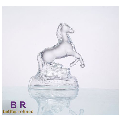 Estatua de caballo de cristal para decoración del hogar