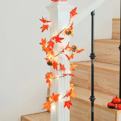 Wall Mounted Halloween Simulation Maple Leaf Vine Light