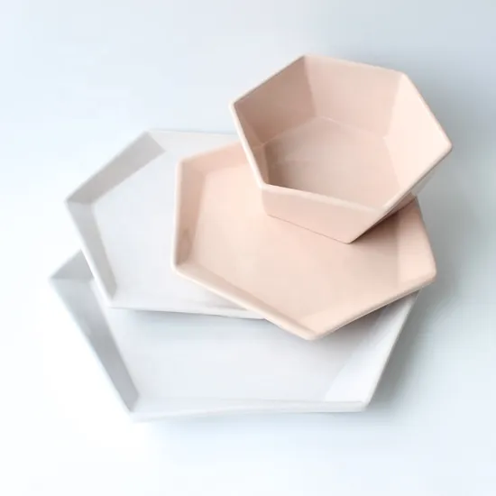 Wholesale polygon tableware pottery luxury