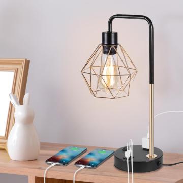 Industrial Table Lamps with USB Charging Ports