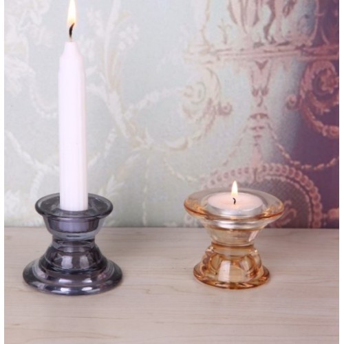 Glass Dual Purpose Candlestick Holder