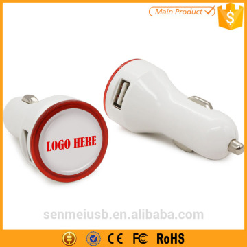 2015 Wholesale USB Car Charger Adapter LED Logo Light Fast Charge for iPhone iPad