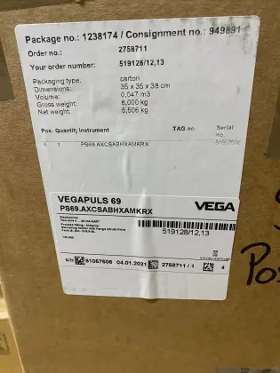Radar Sensor for Continuous Level Measurement of Bulk Solids - Vega PS69.AXCSABHXAMKRX