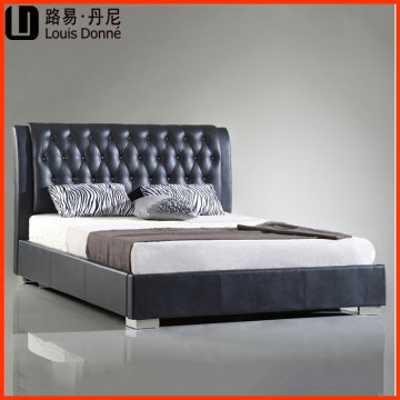Luxury Leather headboard bed modern leather soft bed