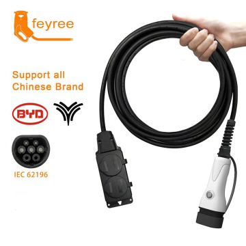 Portable Discharging Cable for Chinese Brand Cars with Type 2 16A 3.5kW EV Charger Plug and Button Control for EU Socket