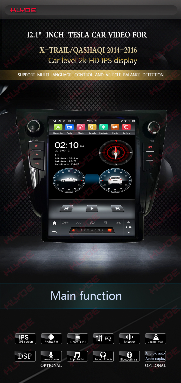 android car radio for Nissan X-Trail/Qashaqi 2014