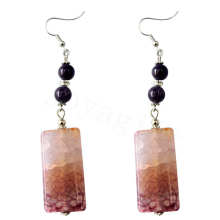 Boucle d&#39;oreille en agate avec pierre naturelle