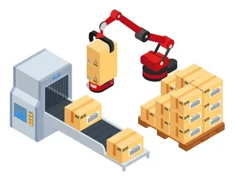 Shanghai Wan Shen Supplier Carton Box Automatic Palletizer with Robot Arm Packaging Machinery