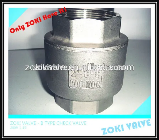 Stainless Steel Vertical Check Valve with BSP BSPT BS21 NPT End,Stainless steel,800psi,200psi.BIG QTY STOCK AVAILABLE