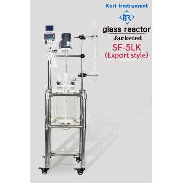 Reactor de vidrio de doble capa de borosilicato químico de laboratorio