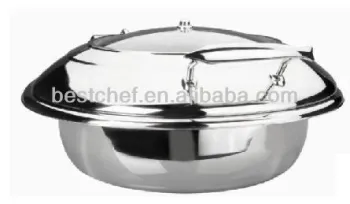 Round luxe chafing dish with glass window lid