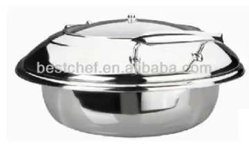 Round luxe chafing dish with glass window lid