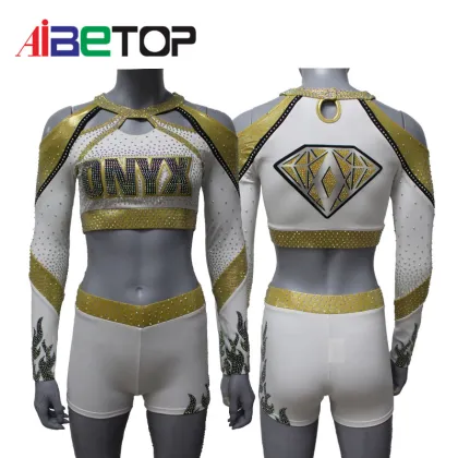 Blue and White Varsity Cheerleading Uniforms
