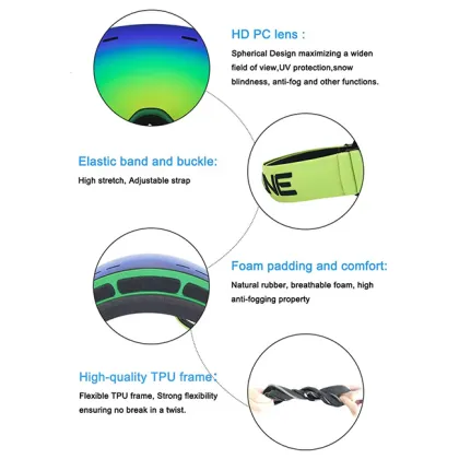 2025 Hot Sale Shock Resistant Ski Glasses for Kids and Youth