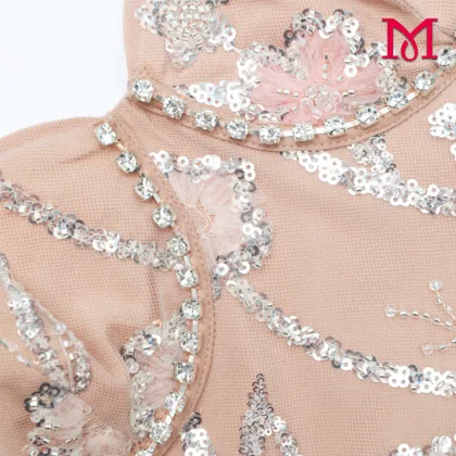 Flower Sequin Tier Maxi Dress