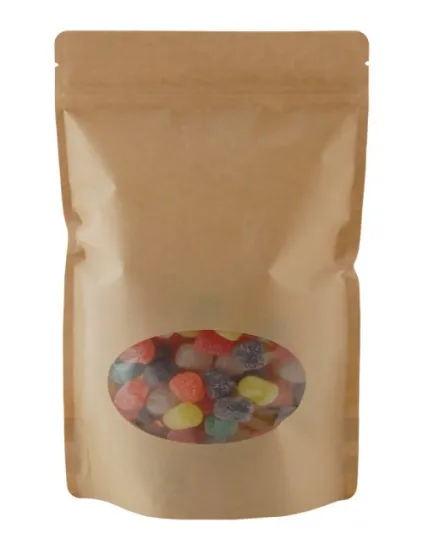 Kraft Paper Bag With Window And Zipper